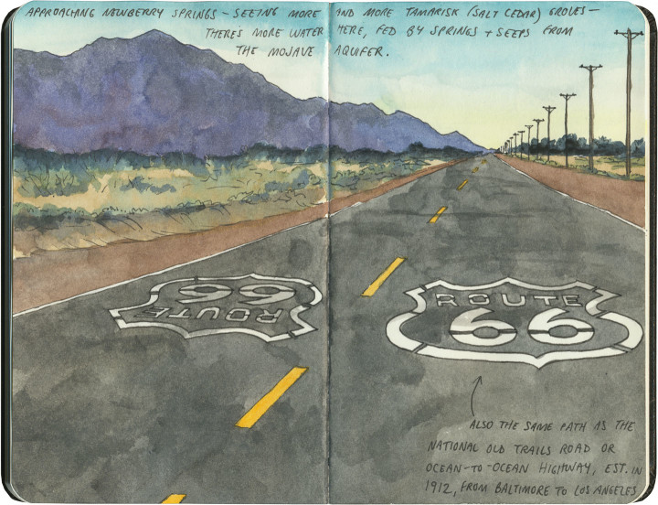 Route 66 sketch by Chandler O'Leary
