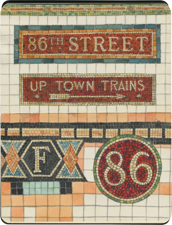 NYC subway tile sketch by Chandler O'Leary