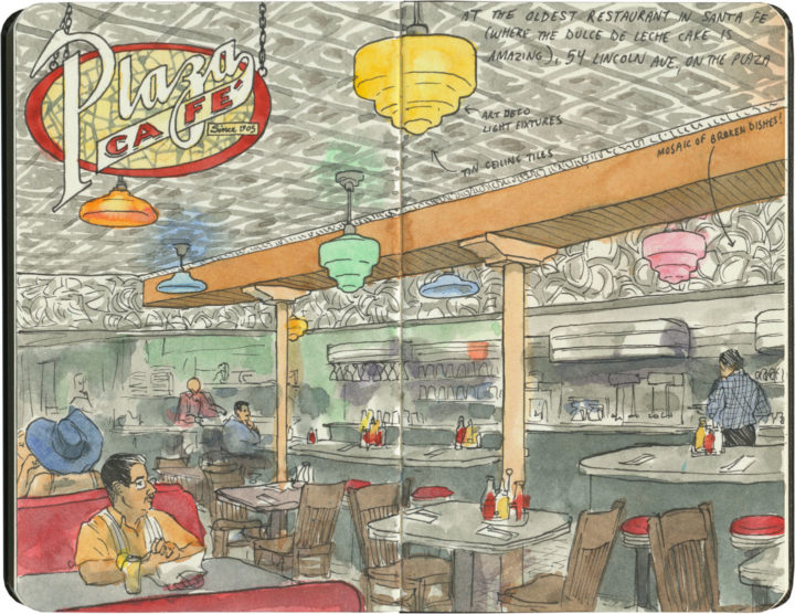 Plaza Cafe sketch by Chandler O'Leary