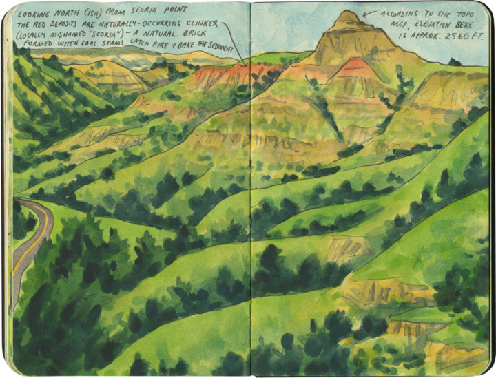 Theodore Roosevelt National Park sketch by Chandler O'Leary