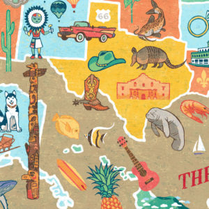 Detail of 50 States Map illustration by Chandler O'Leary