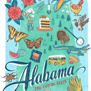 Detail of Alabama illustration by Chandler O'Leary