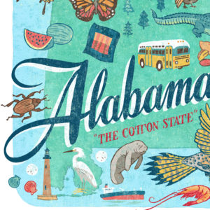 Detail of Alabama illustration by Chandler O'Leary