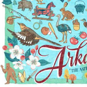 Detail of Arkansas illustration by Chandler O'Leary