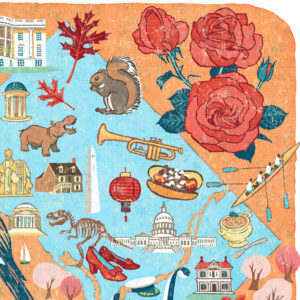 Detail of District of Columbia (Washington, DC) illustration by Chandler O'Leary