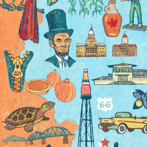 Detail of Illinois illustration by Chandler O'Leary