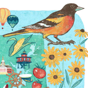 Detail of Maryland illustration by Chandler O'Leary