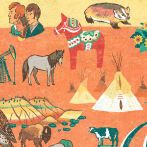 Detail of North Dakota illustration by Chandler O'Leary
