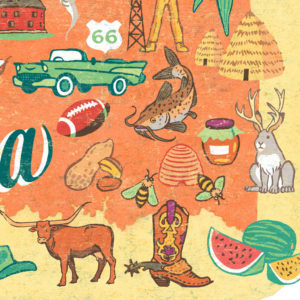 Detail of Oklahoma illustration by Chandler O'Leary