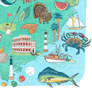 Detail of South Carolina illustration by Chandler O'Leary
