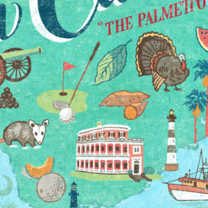 Detail of South Carolina illustration by Chandler O'Leary