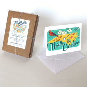 North Carolina card from the 50 States series illustrated and hand-lettered by Chandler O'Leary