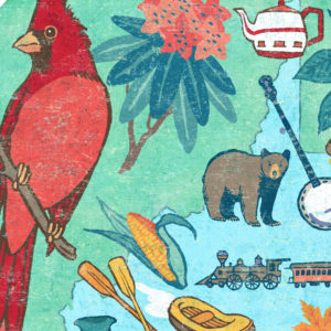 Detail of West Virginia illustration by Chandler O'Leary