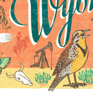 Detail of Wyoming illustration by Chandler O'Leary