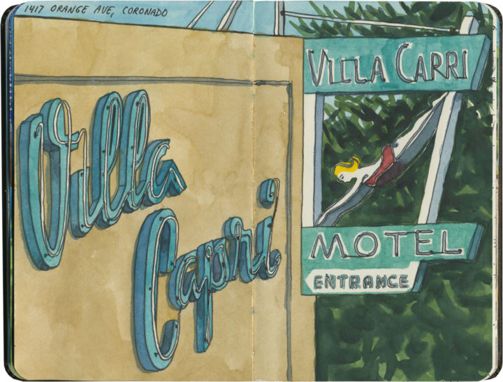 Villa Capri Motel sketch by Chandler O'Leary