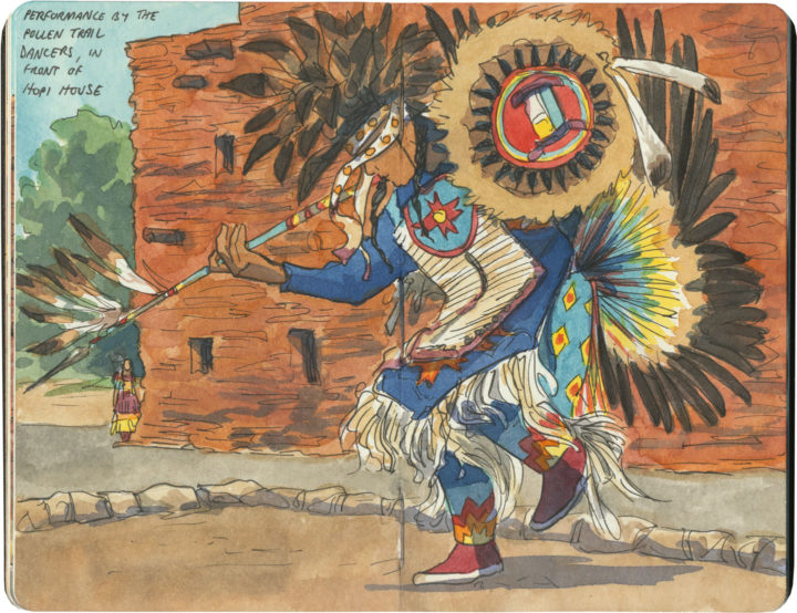 Navajo dancer sketch by Chandler O'Leary