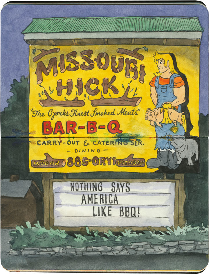 Missouri Hick BBQ sketch by Chandler O'Leary
