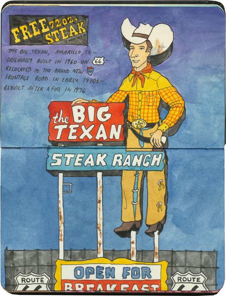 Big Texan sketch by Chandler O'Leary