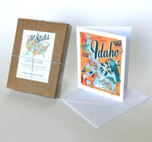 Idaho card from the 50 States series illustrated and hand-lettered by Chandler O'Leary