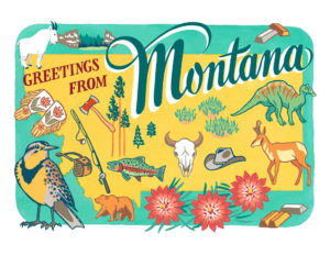 Montana card from the 50 States series illustrated and hand-lettered by Chandler O'Leary