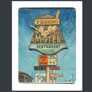 Fresno Motel Sign sketchbook print by Chandler O'Leary