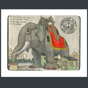 Lucy the Elephant sketchbook print by Chandler O'Leary