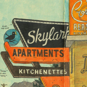 Skylark Kitchenettes sketchbook print by Chandler O'Leary