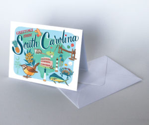 South Carolina card from the 50 States series illustrated and hand-lettered by Chandler O'Leary