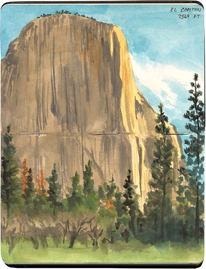 El Capitan at Yosemite National Park sketch by Chandler O'Leary
