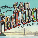 Greetings from San Francisco card illustrated and hand-lettered by Chandler O'Leary